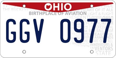 OH license plate GGV0977