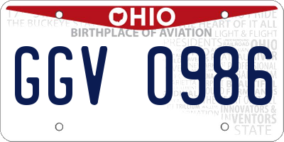 OH license plate GGV0986