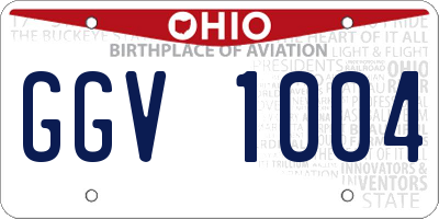 OH license plate GGV1004