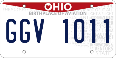 OH license plate GGV1011