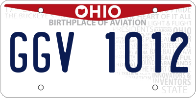 OH license plate GGV1012