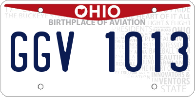 OH license plate GGV1013