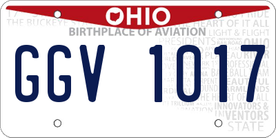 OH license plate GGV1017