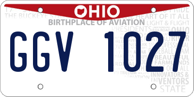 OH license plate GGV1027