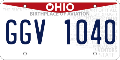 OH license plate GGV1040