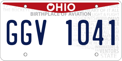 OH license plate GGV1041