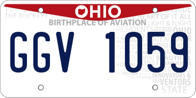 OH license plate GGV1059