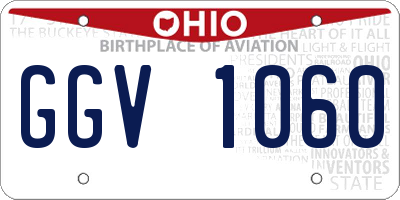OH license plate GGV1060