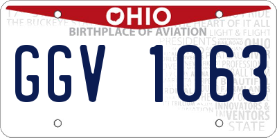 OH license plate GGV1063