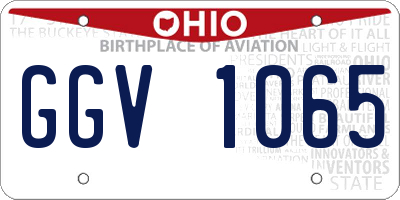 OH license plate GGV1065