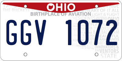 OH license plate GGV1072