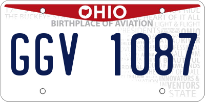 OH license plate GGV1087