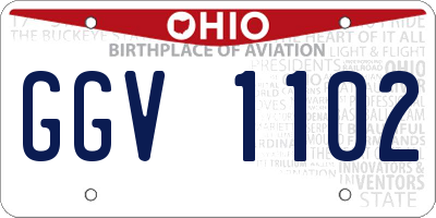 OH license plate GGV1102
