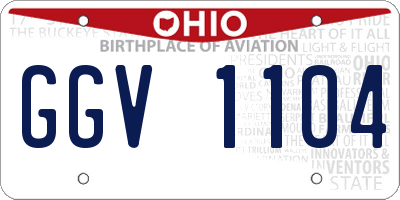 OH license plate GGV1104