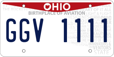 OH license plate GGV1111