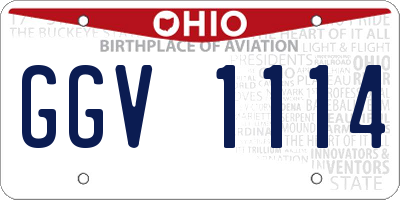 OH license plate GGV1114