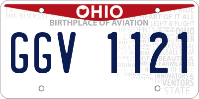OH license plate GGV1121