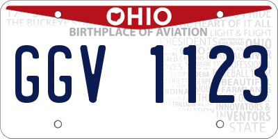 OH license plate GGV1123