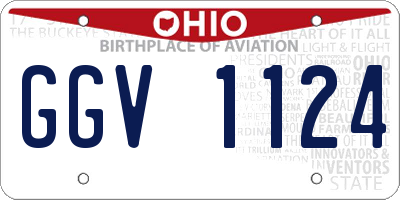 OH license plate GGV1124