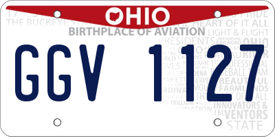 OH license plate GGV1127