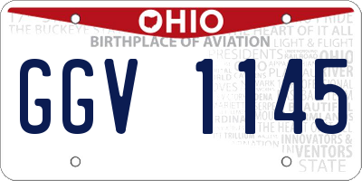 OH license plate GGV1145