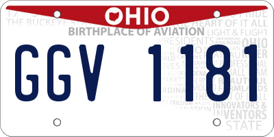 OH license plate GGV1181