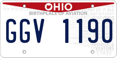 OH license plate GGV1190