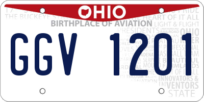 OH license plate GGV1201