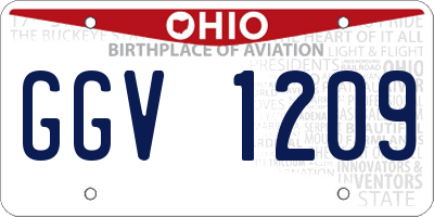 OH license plate GGV1209