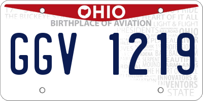 OH license plate GGV1219