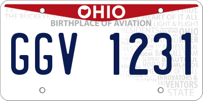 OH license plate GGV1231