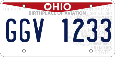 OH license plate GGV1233