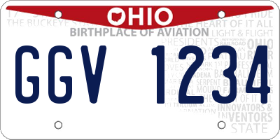 OH license plate GGV1234
