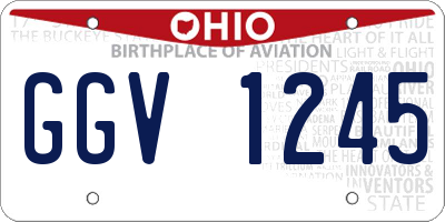 OH license plate GGV1245