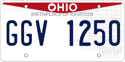 OH license plate GGV1250