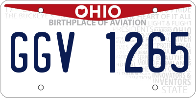 OH license plate GGV1265