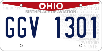 OH license plate GGV1301