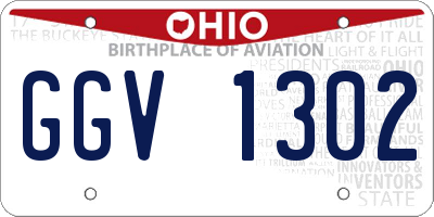 OH license plate GGV1302
