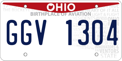 OH license plate GGV1304