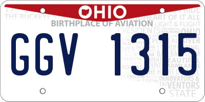 OH license plate GGV1315