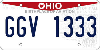 OH license plate GGV1333