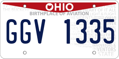 OH license plate GGV1335