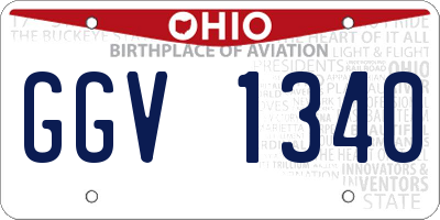 OH license plate GGV1340