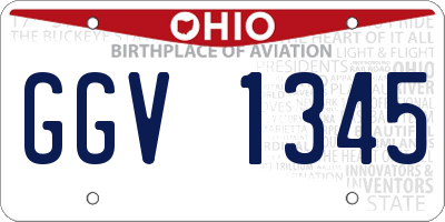 OH license plate GGV1345
