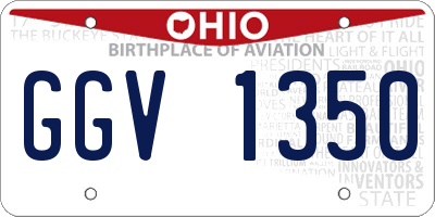 OH license plate GGV1350