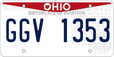 OH license plate GGV1353