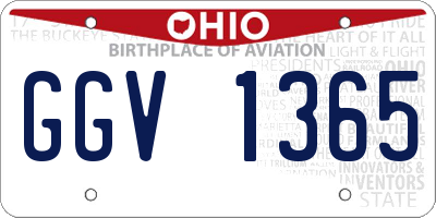 OH license plate GGV1365