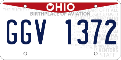 OH license plate GGV1372