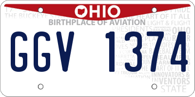 OH license plate GGV1374