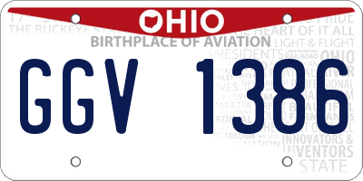 OH license plate GGV1386